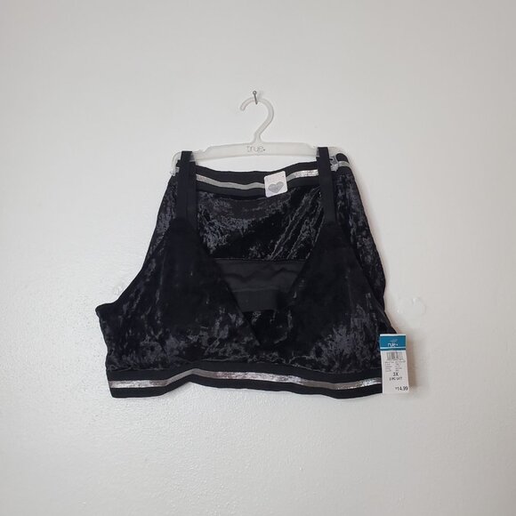 Panty & Bra Set 3X Black Velour Silver Trim Sexy rue21 - Picture 14 of 14